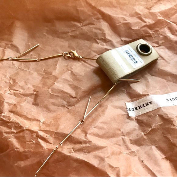 NWT! Anthropologie Gold Fringe Layered Necklace - Picture 3 of 6